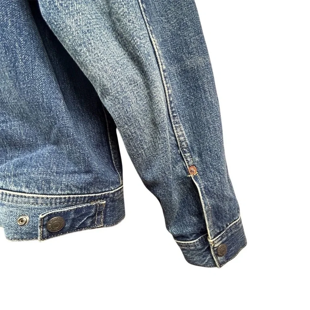 American Eagle Men's Sherpa Lined Denim Trucker Jacket Blue‎ Size M